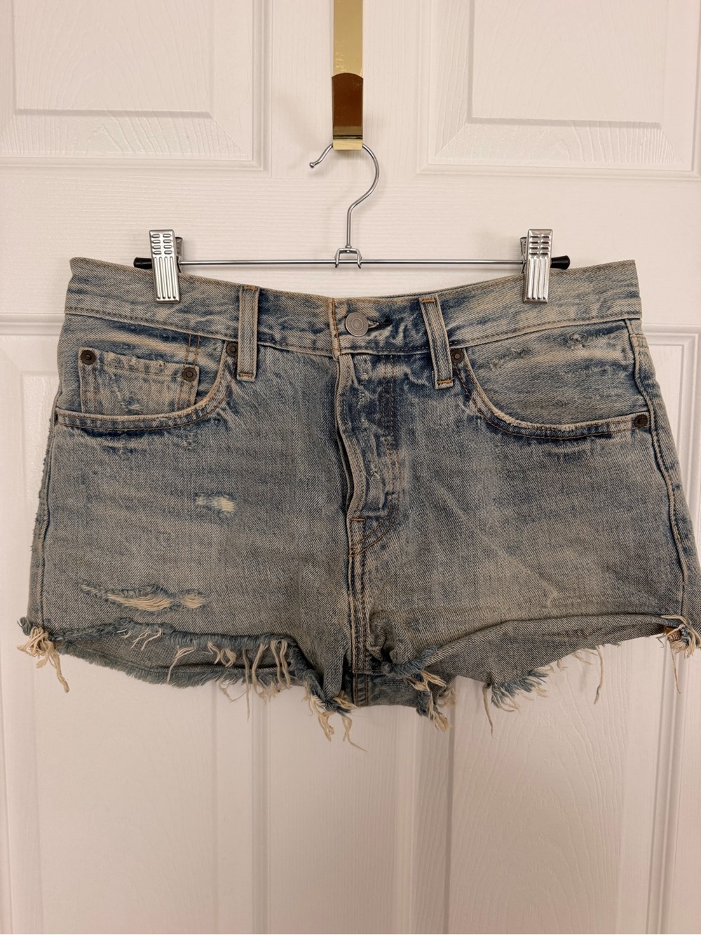 Levi's Faded Blue Cutoff Denim Shorts